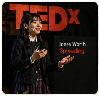 TEDx 발표 중인 SOAR 학생